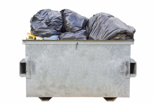 Recycling bins and waste management in a Shepherds Bush company